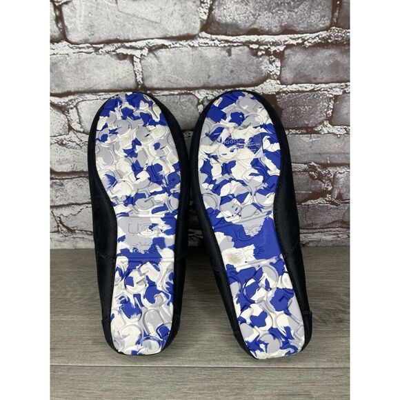 UGG Ascot Slipper Blue Matte Leather Navy Wool Loafers Men’s 10M US/43EU 1103889 - Picture 9 of 16